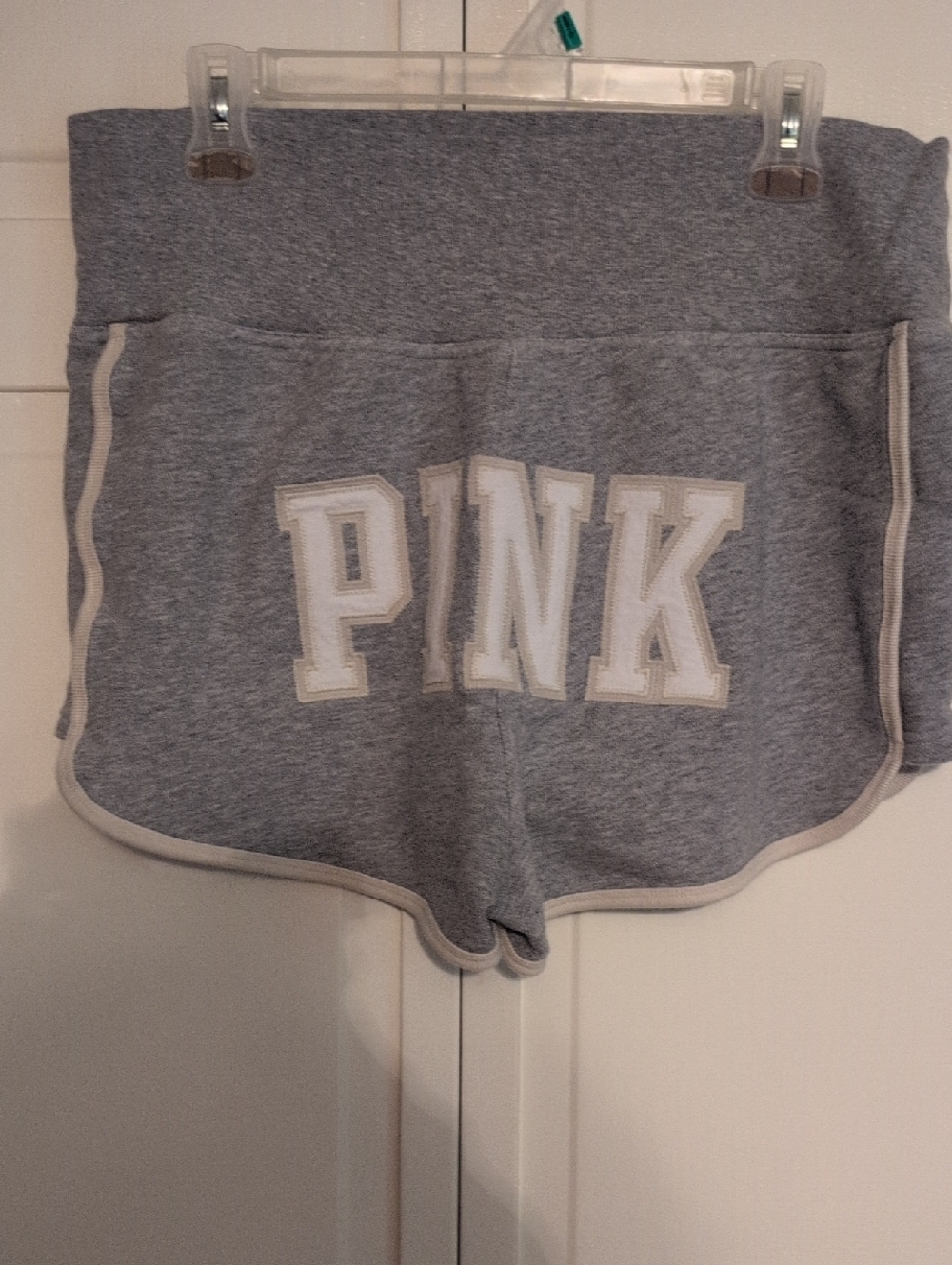 PINK Victoria's Secret Gray Foldover Terry Lounge Shorts Size L